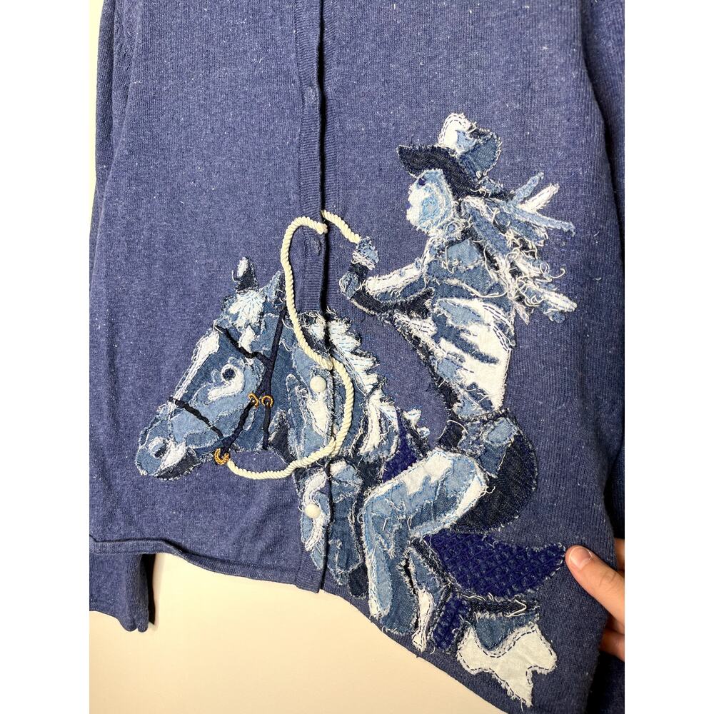 1990s Michael Simon Denim Patchwork Rodeo Horse A… - image 3